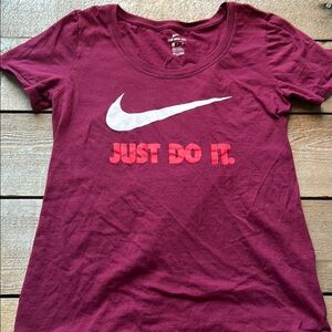 Nike Burgundy Swoosh Tee Small